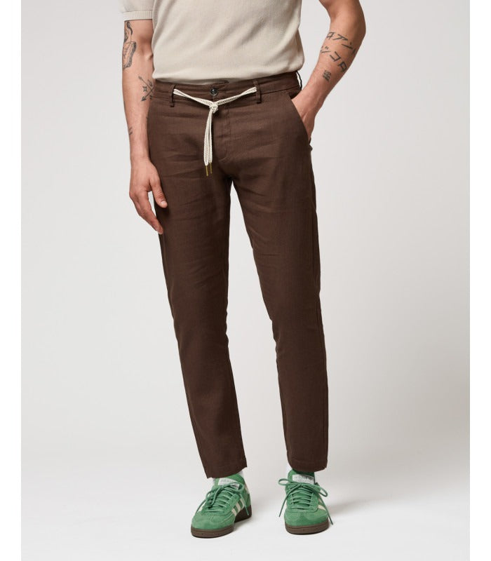 Gianni Lupo Pantalone in Puro Lino con Laccio