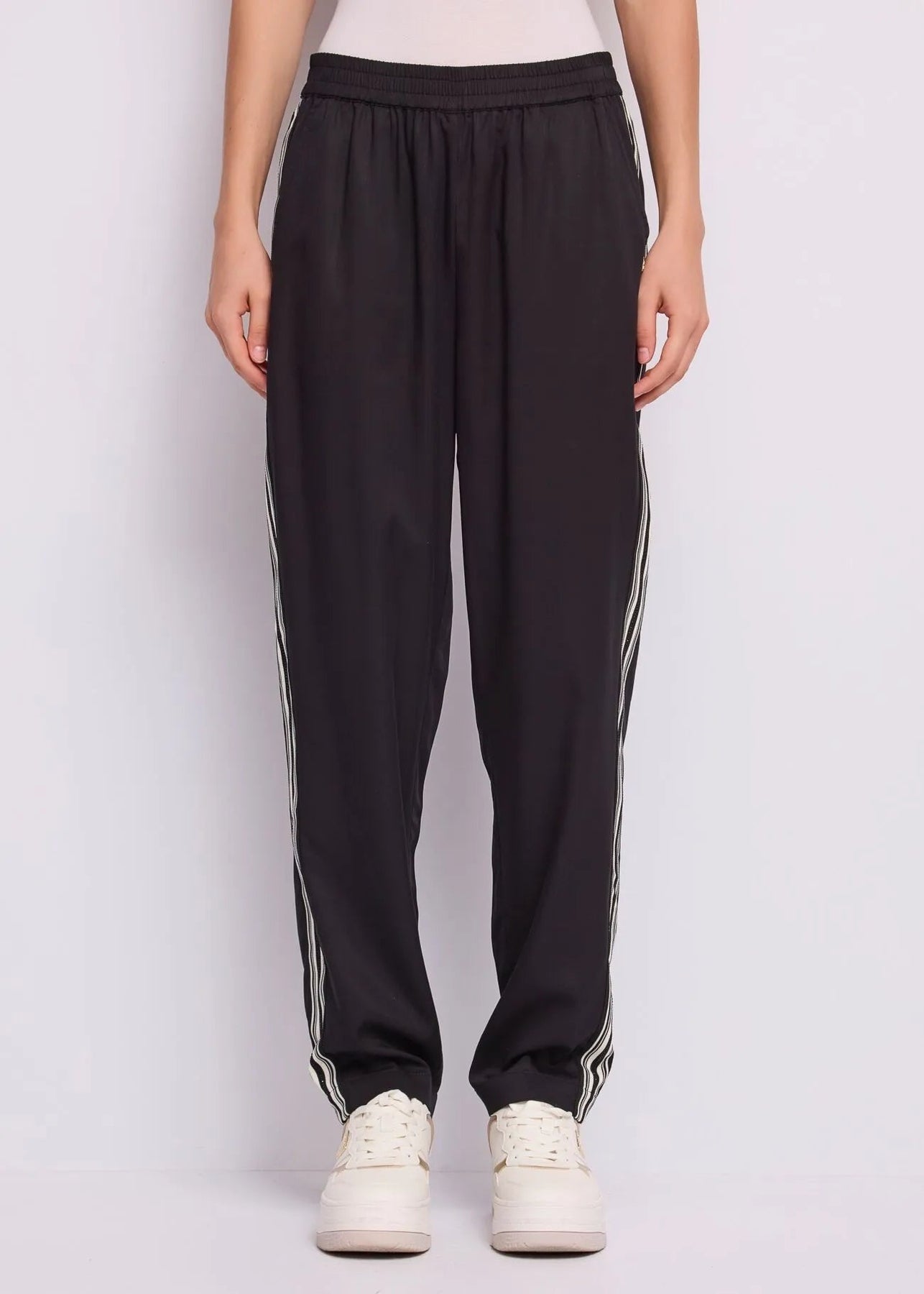 Gaudi Jeans Pantalone Jogging con Elastico in Vita Nero