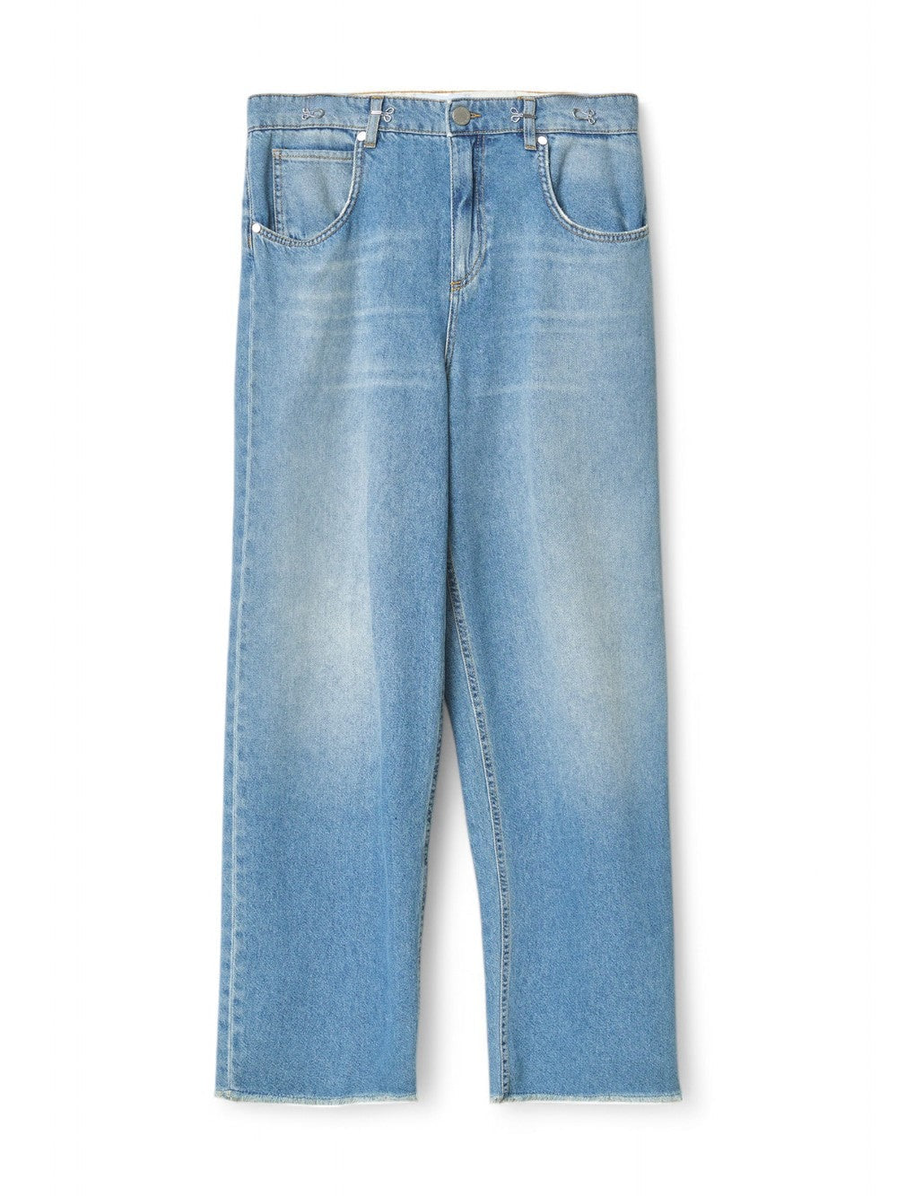 Gaelle Pantalone Boy Low Waist Straight Blu