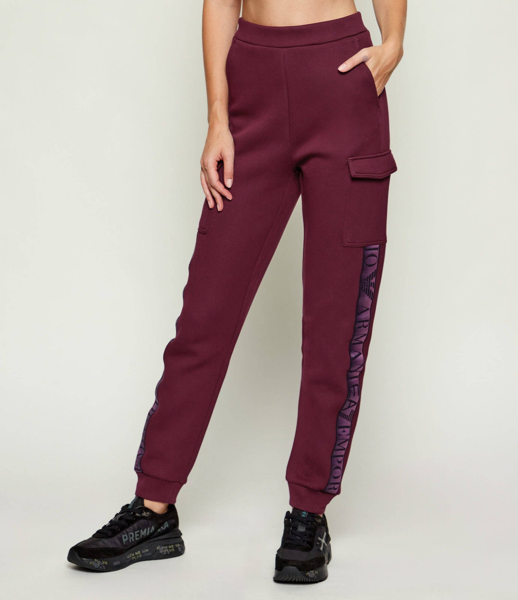 Armani EA7 Pantalone Sportivi Natural Ventus in Misto Cotone