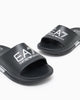 Armani EA7 Ciabatta Slides Crusher Distance con Maxi Logo Nero/Argento