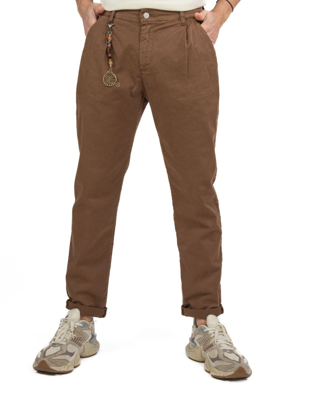 OVER/D Pantalone Chino Modello Fancy Slim Fit Blù