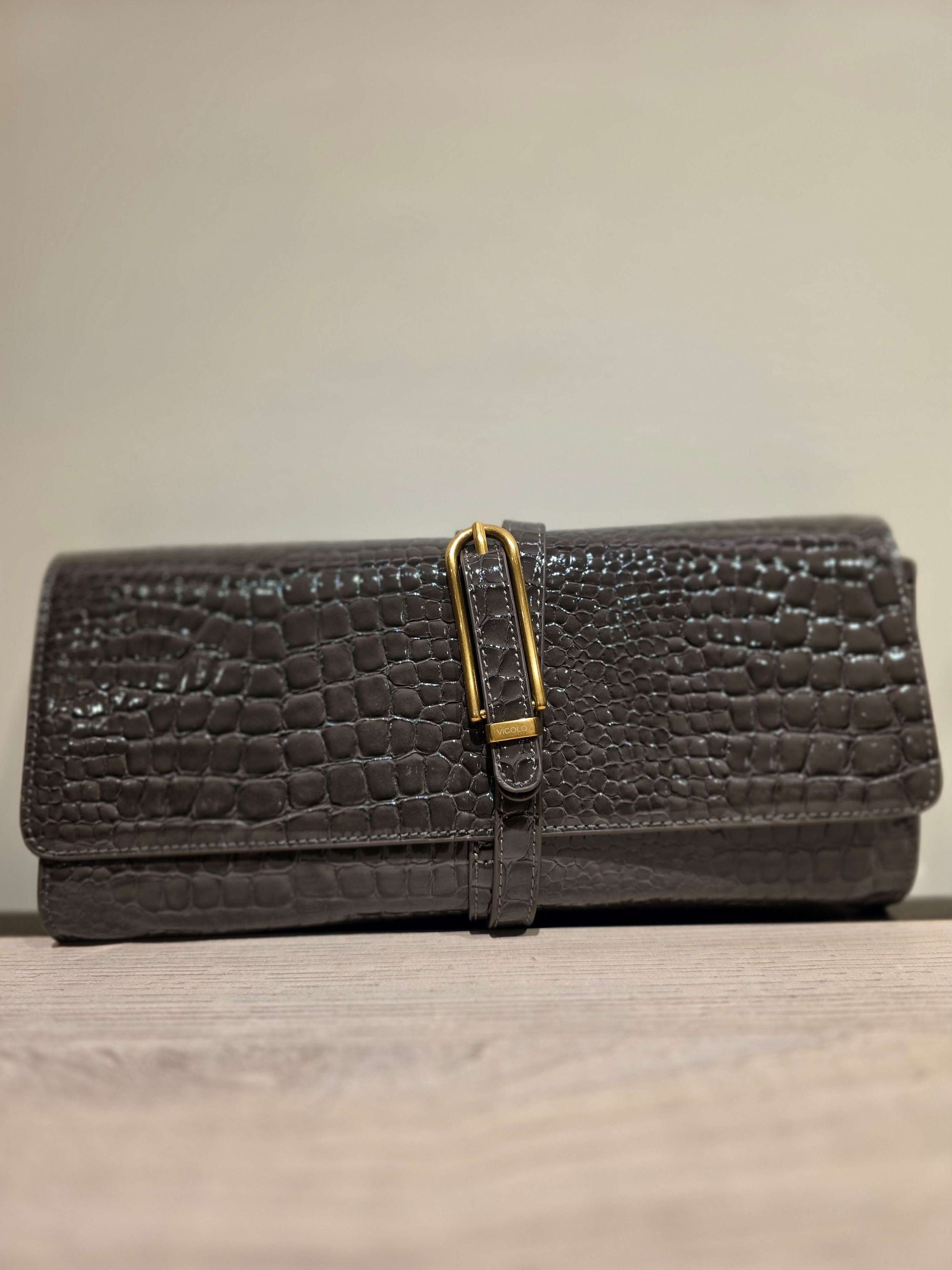 Vicolo Borsa Shibuya Belted Maxi a Tracolla Croco