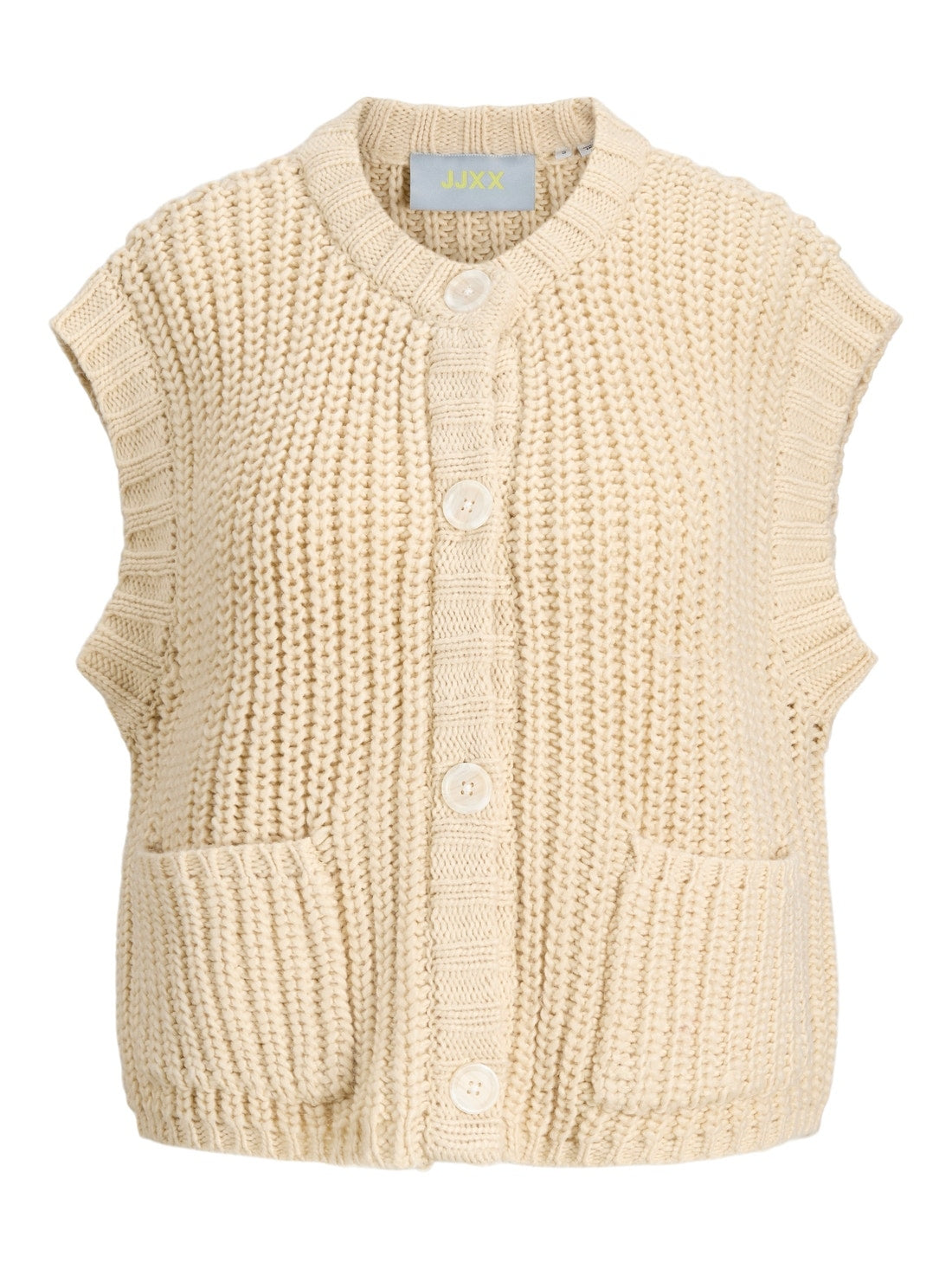 Jjxx Gilet Jxkelly Chuney a Maglia Larga Beige