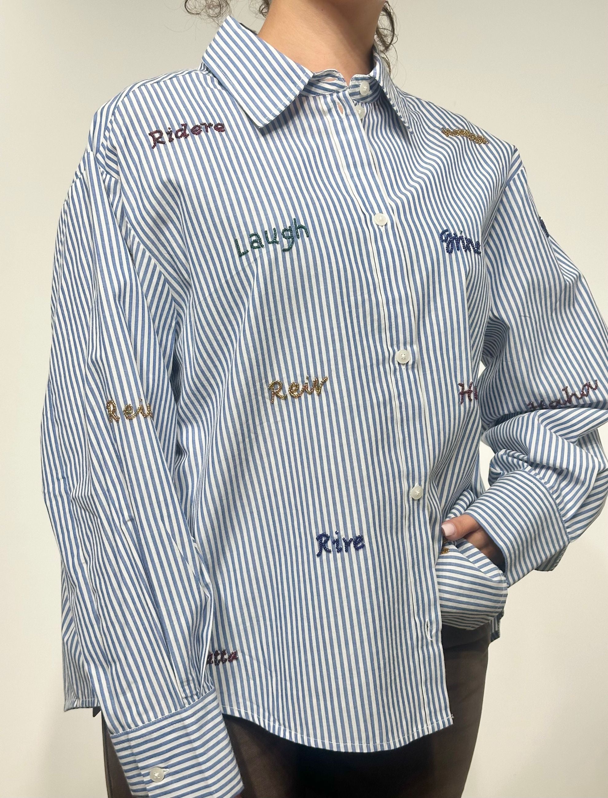 Dixie Camicia a Righe Bianco Blù