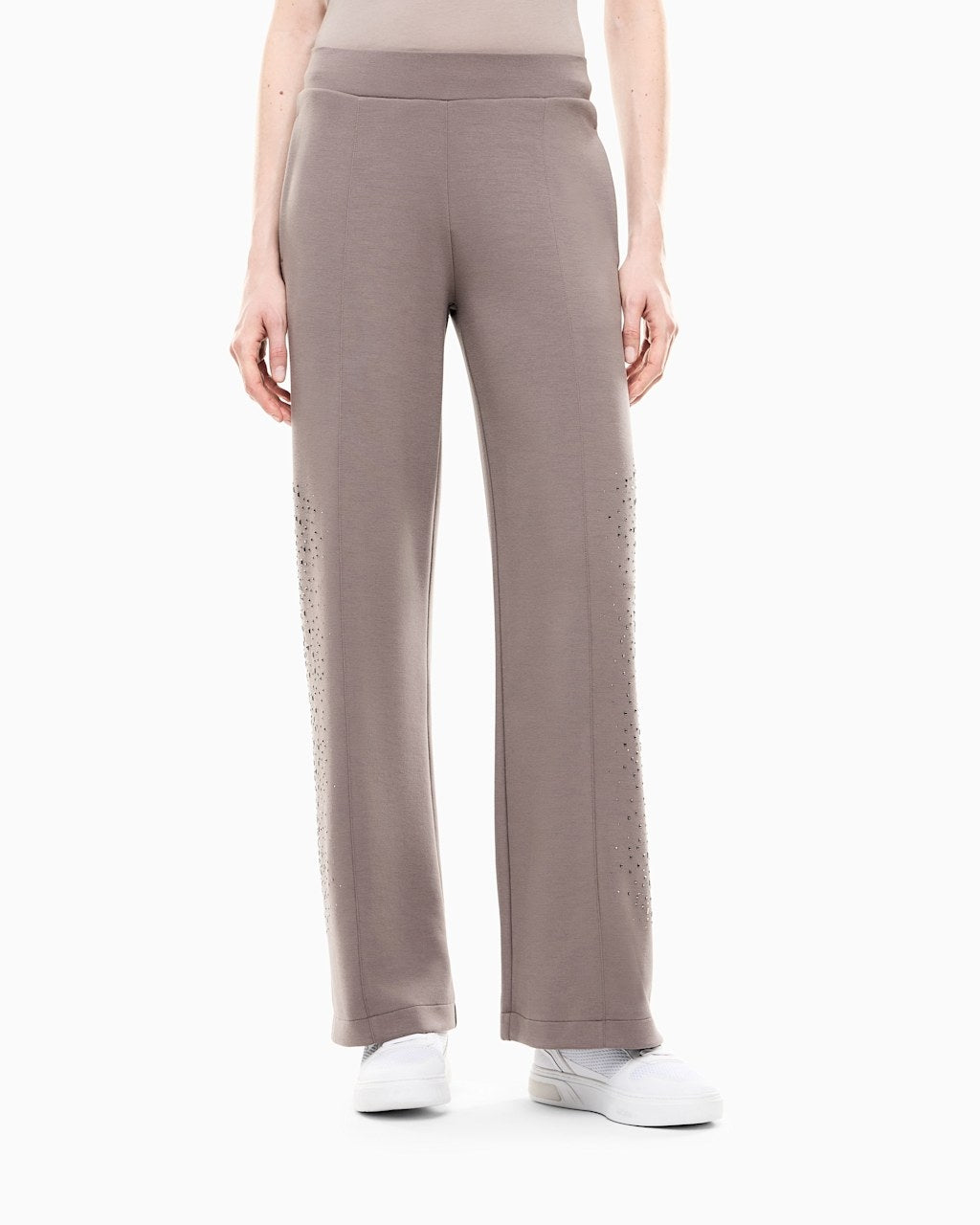 Armani EA7 Pantalone Precious Vestibilità Regular in Jersey di Modal Tortora