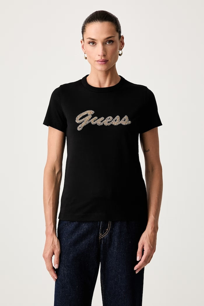 Guess T-shirt con Logo di Perline
