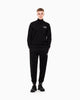 ARMANI EA7 Tuta con Cerniera Visibility in Puro Cotone Nero