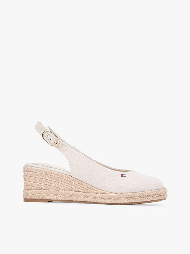 Tommy Hilfiger Sandalo Espadrillas in Canapa con Plateau Beige