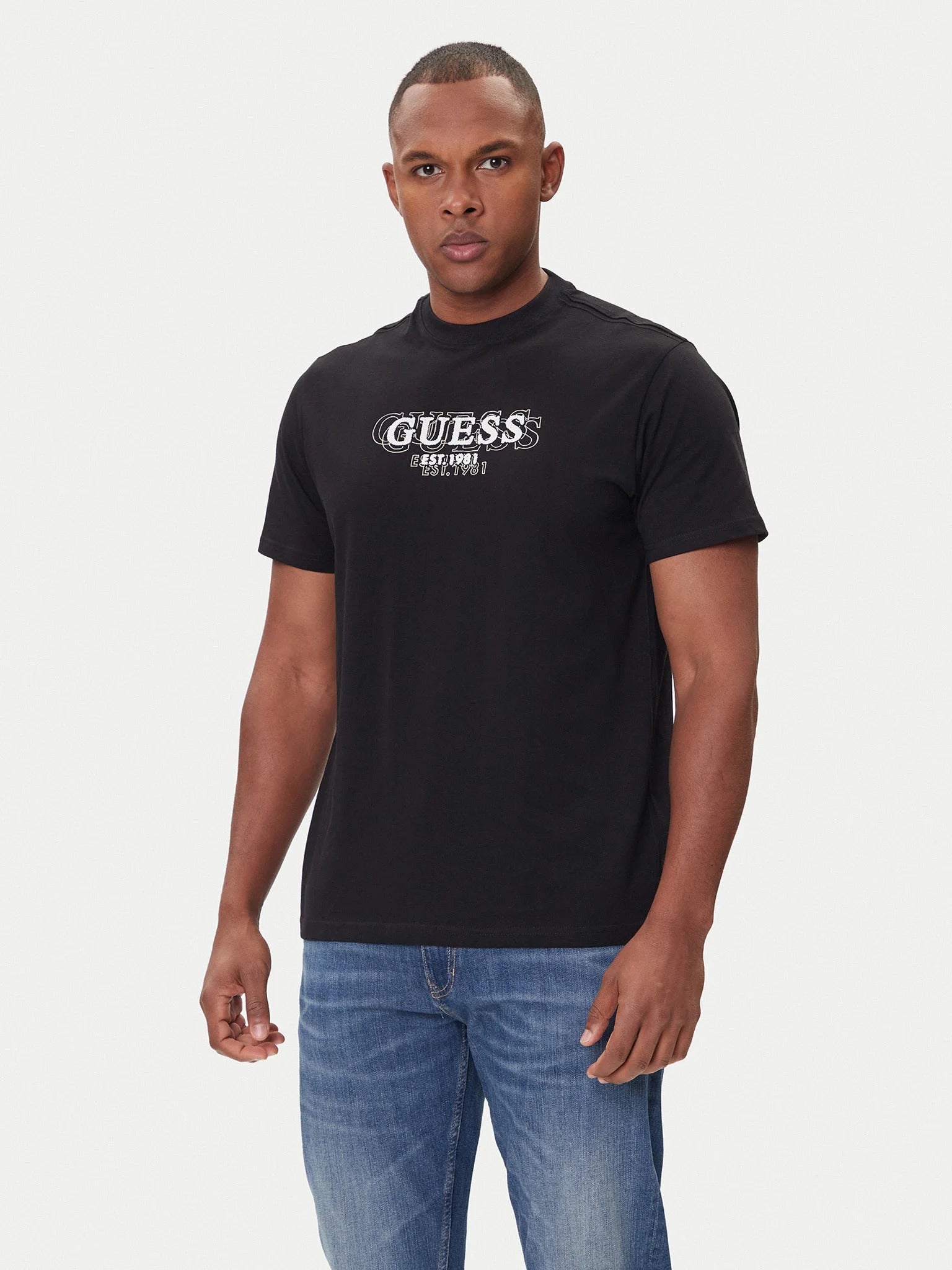 Guess Active T-Shirt Shiro Scritta Logo