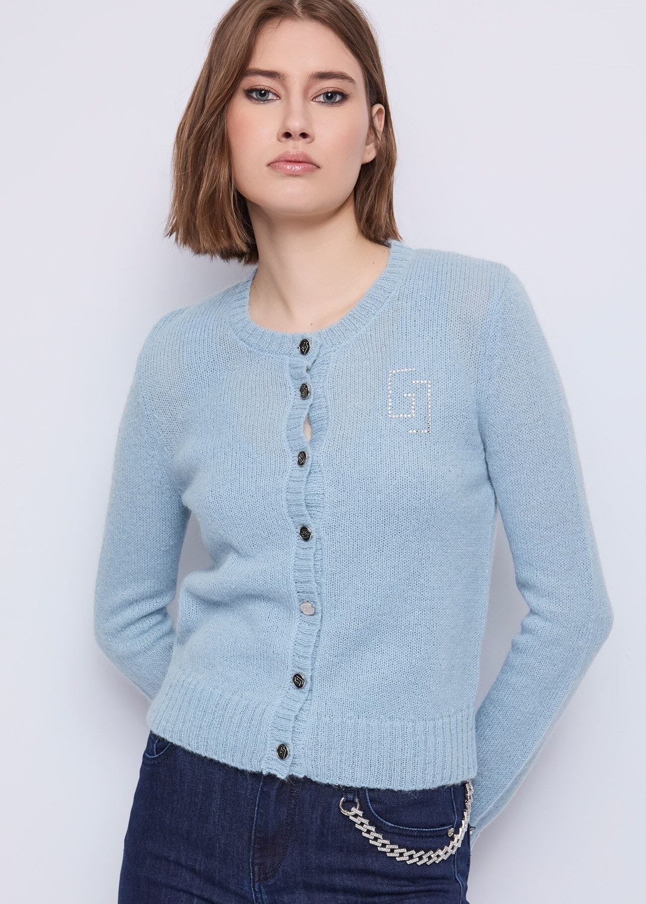 Gaudi Cardigan con Logo e Strass