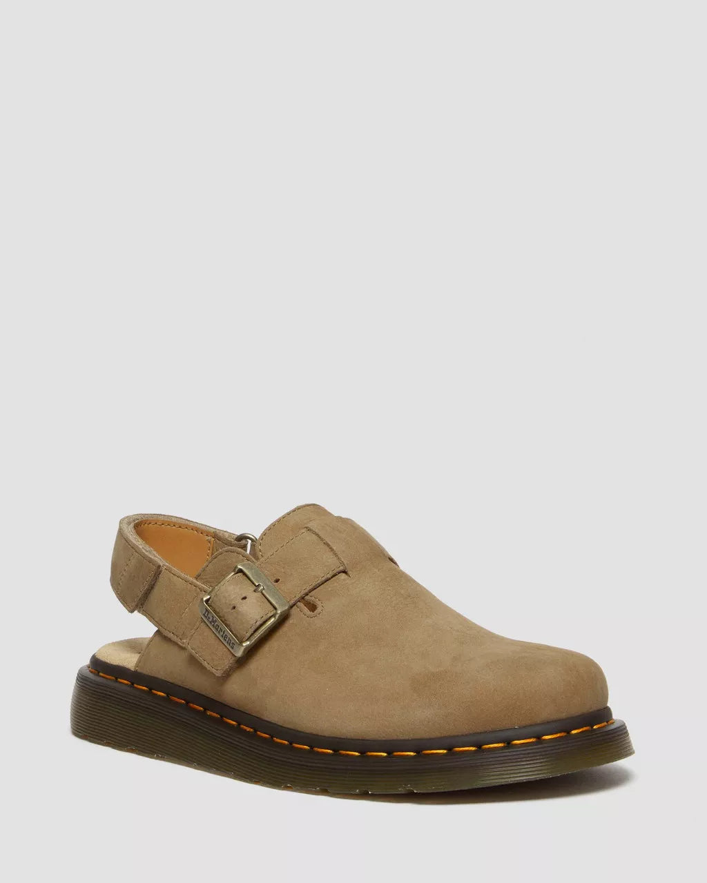 Dr Martens Ciabatta Jorge Mules II in Pelle Nabuk Martellata Marrone
