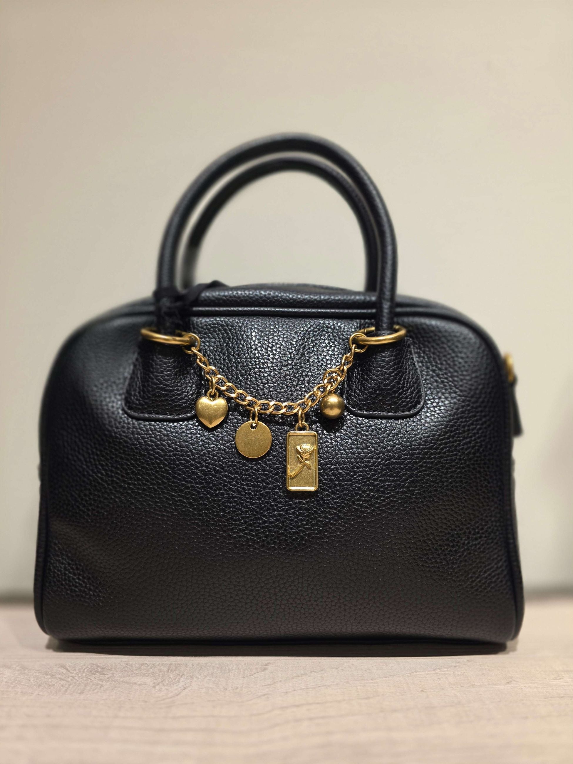 Vicolo Borsa Slide Small Charm in Ecopelle Martellata