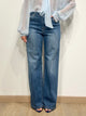 Le Streghe Jeans Gamba Larga  Blù