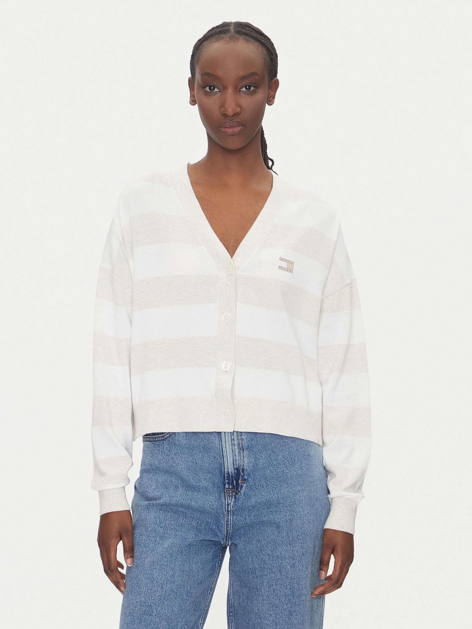 Tommy Jeans Relaxed Fit a Righe con Distintivo
Beige