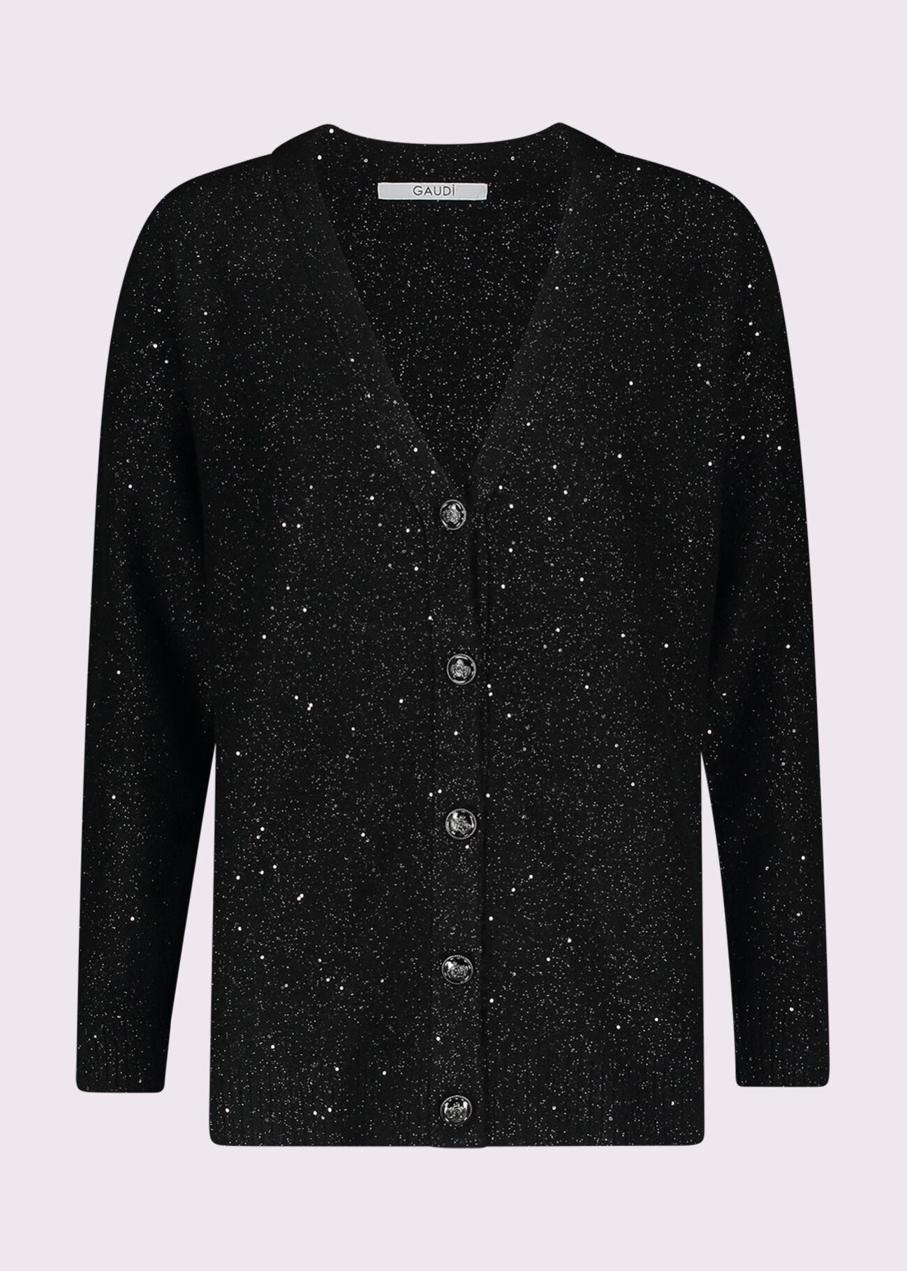 GaudI Cardigan in Maglia Lurex Elasticizzata con Paillettes