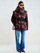 Vicolo Gilet Piumino con Cintura Marrone