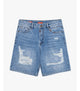Gianni Lupo Bermuda in Jeans con Abrasioni 
Blù