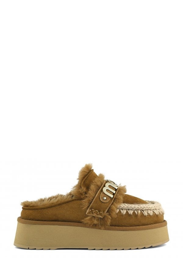Mou Platform Clog With Strap Logo