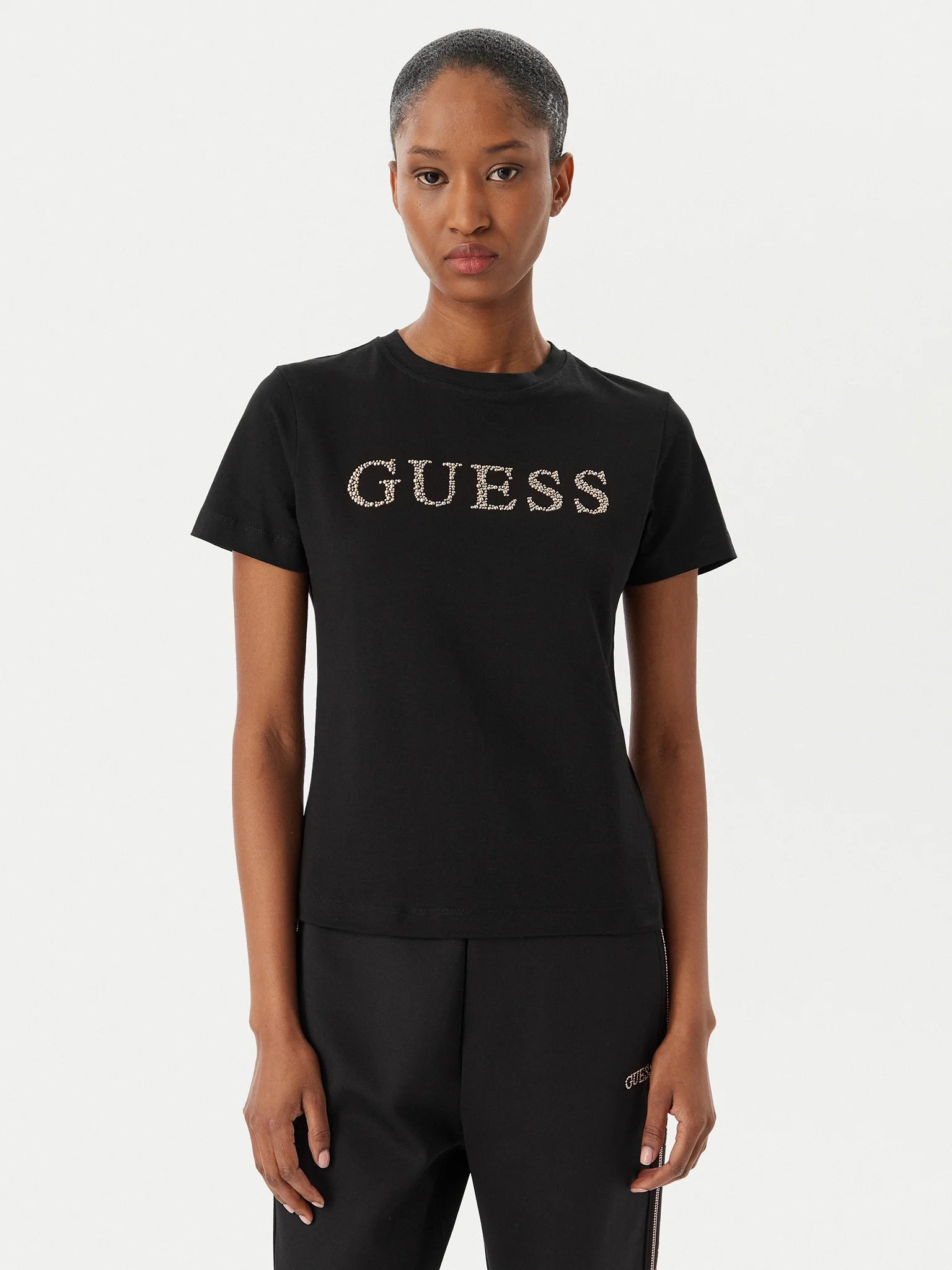 Guess T-shirt Manica Corta con Logo Frontale