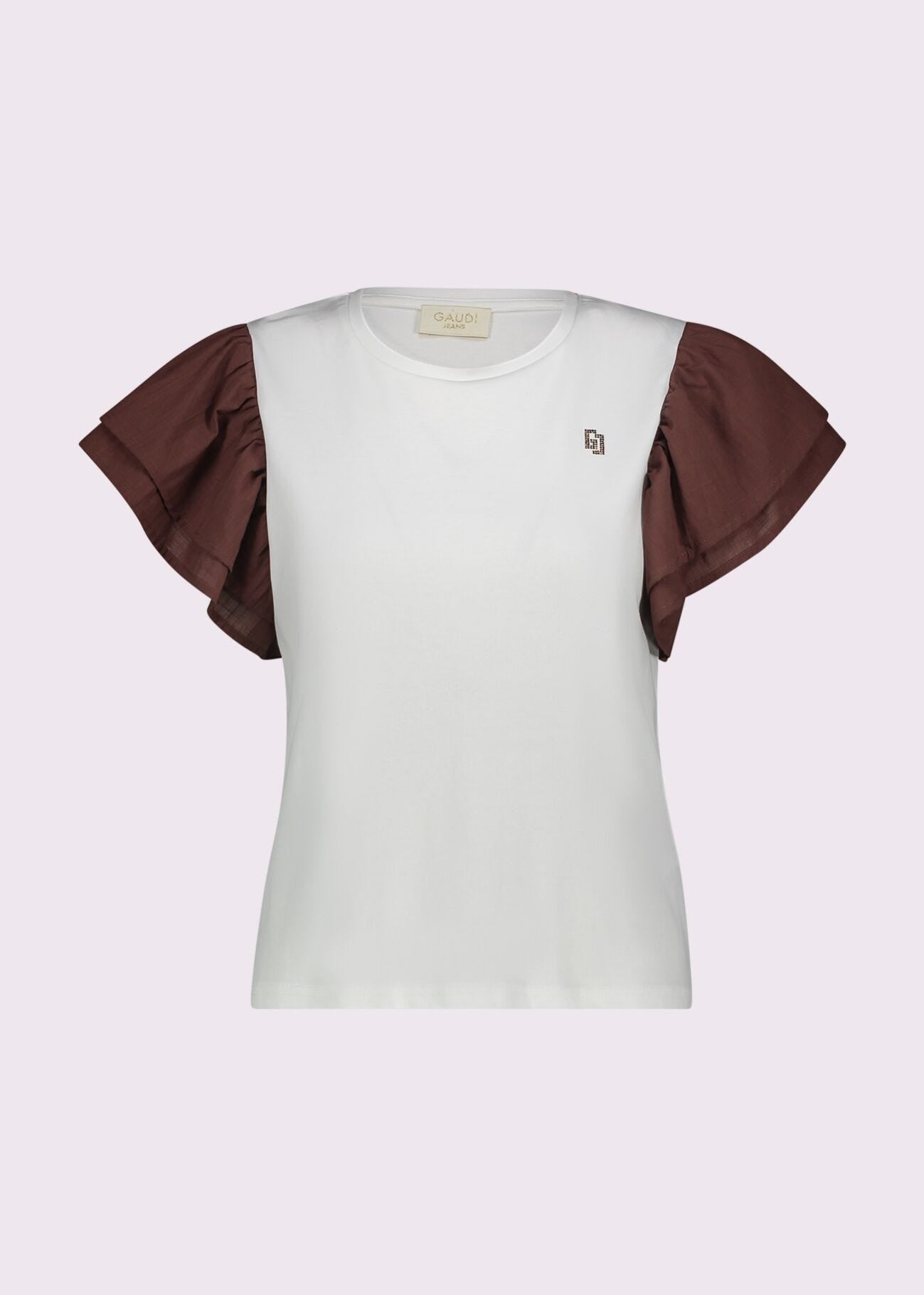Gaudì T-shirt in Cotone con Logo Bianco Marrone