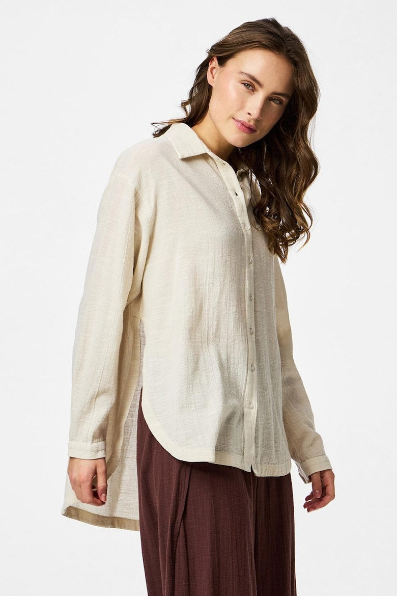 Pieces Camicia Over Size Beige