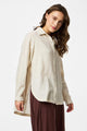 Pieces Camicia Over Size Beige