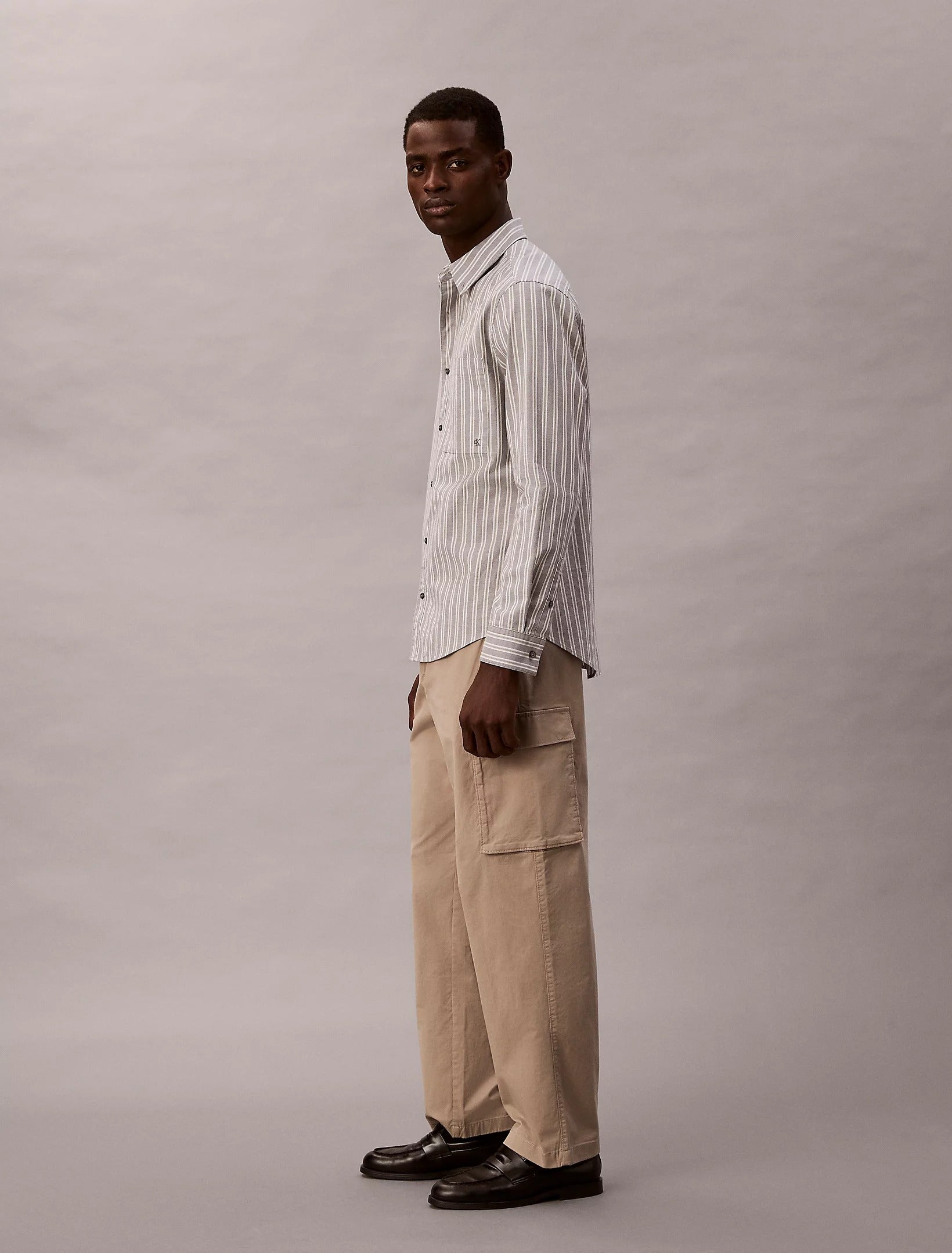 Calvin Klein Jeans Pantalone Cargo in Cotone Elasticizzato a Vestibilità dritta