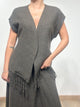 Souvenir Gilet Pied de Poule Misto Lana con Frange
Marrone