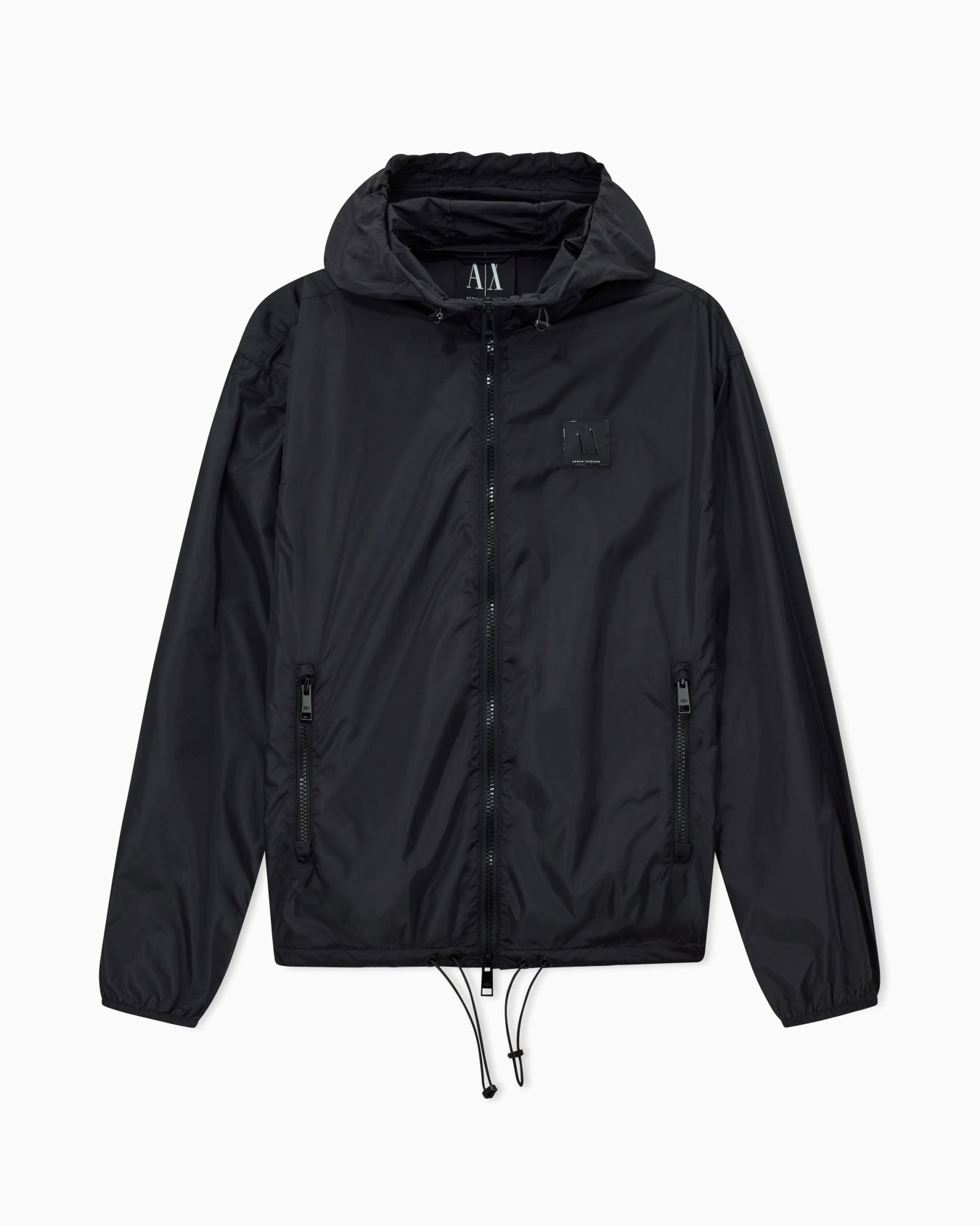 Armani Exchange Windbreakers in Tessuto Tecnico Nero