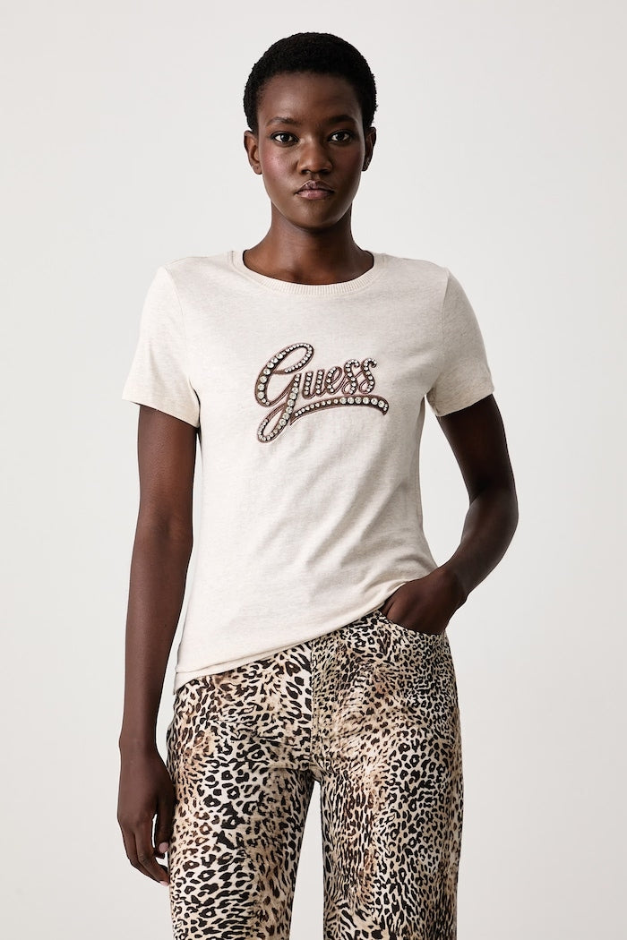 Guess T-shirt Logo Strass