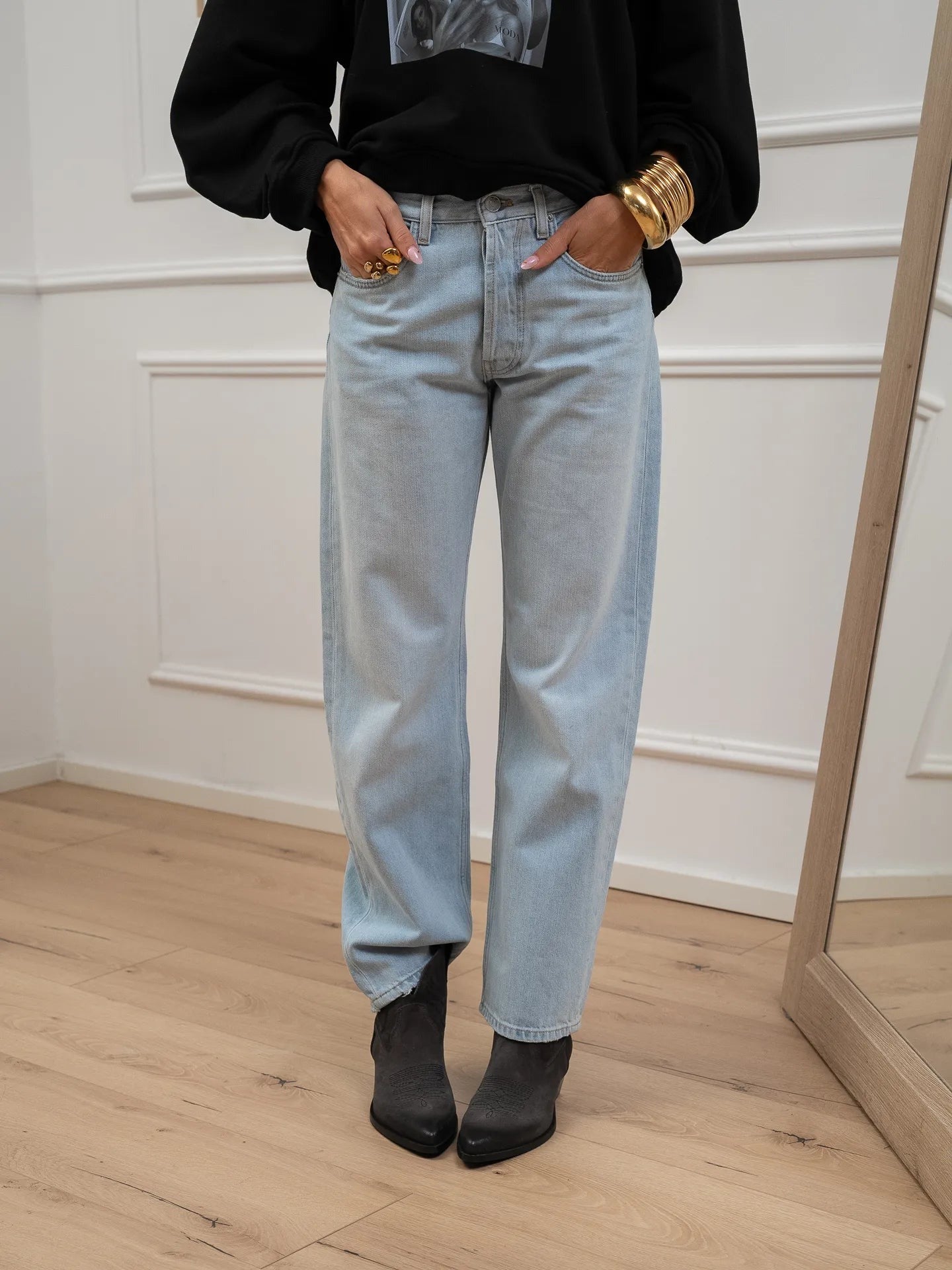 VICOLO Jeans Emy Modello a Sigaretta Blu