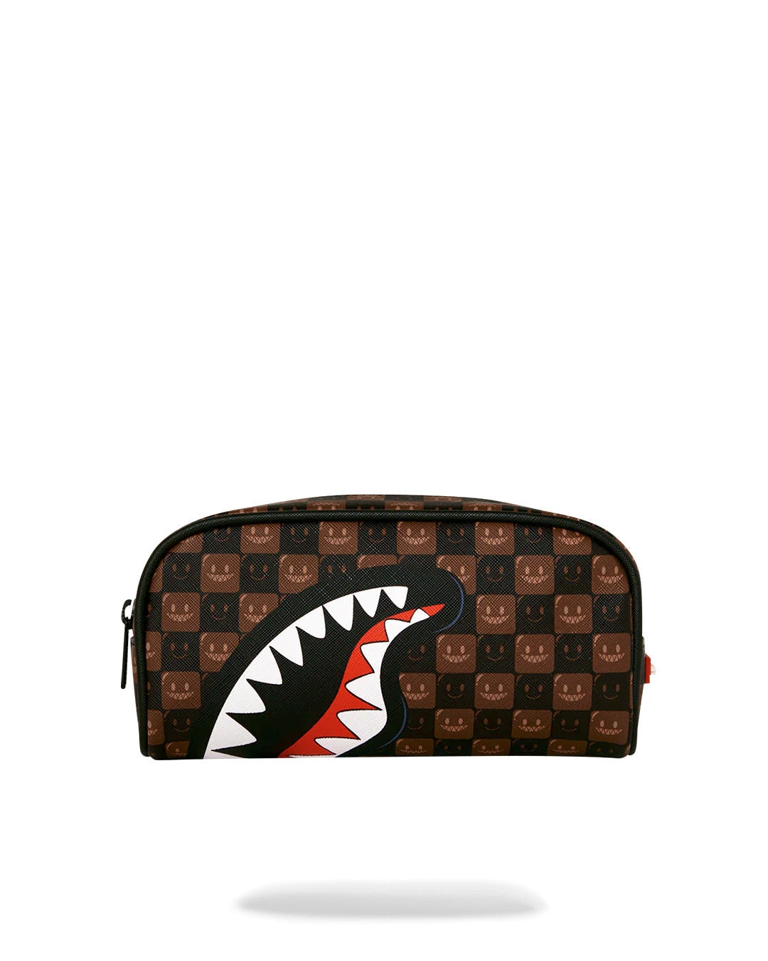 Sprayground Pochette Sharks in Paris Wtf Bubble Check Pouch Marrone