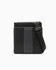 Armani Exchange Borsa a Tracolla Piatta con Banda a Contrasto e Cerniera Nero