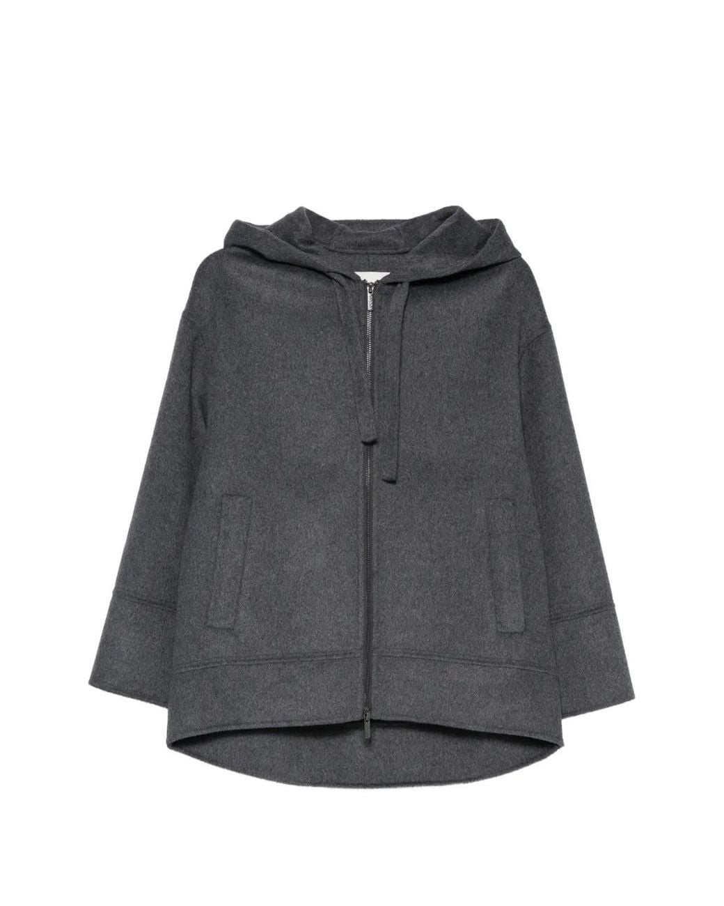 Vicolo Cappotto Corto in Misto Lana Grigio