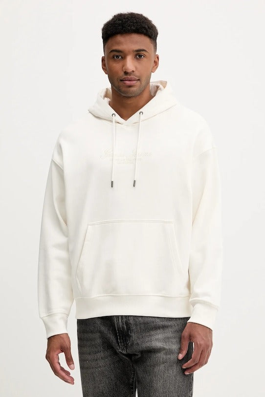 Guess Jeans Felpa Logo Ricamato con Cappuccio
Bianco