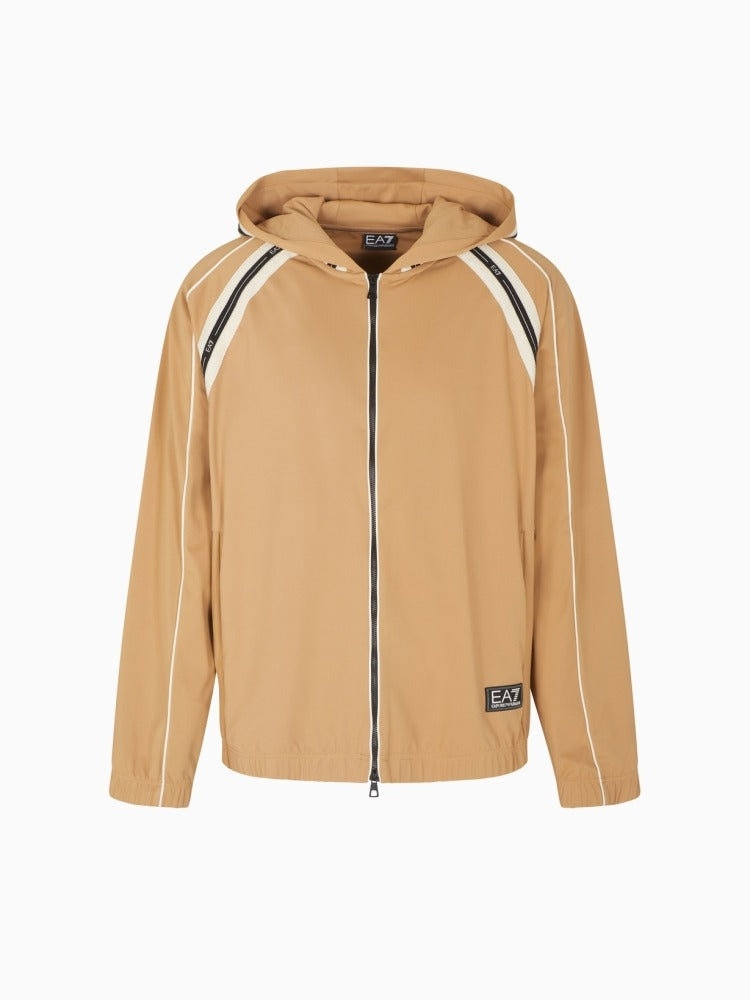 Armani EA7 con Cappuccio e Cerniera Logo Series in Misto Cotone