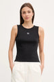 Calvin Klein Canotta Slim in Cotone a Coste con Stemma