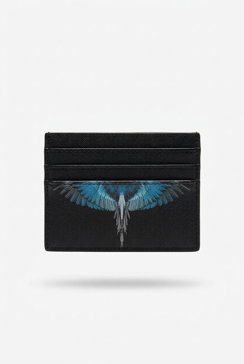 Marcelo Burlon Portacarte in Saffiano Nero Blù