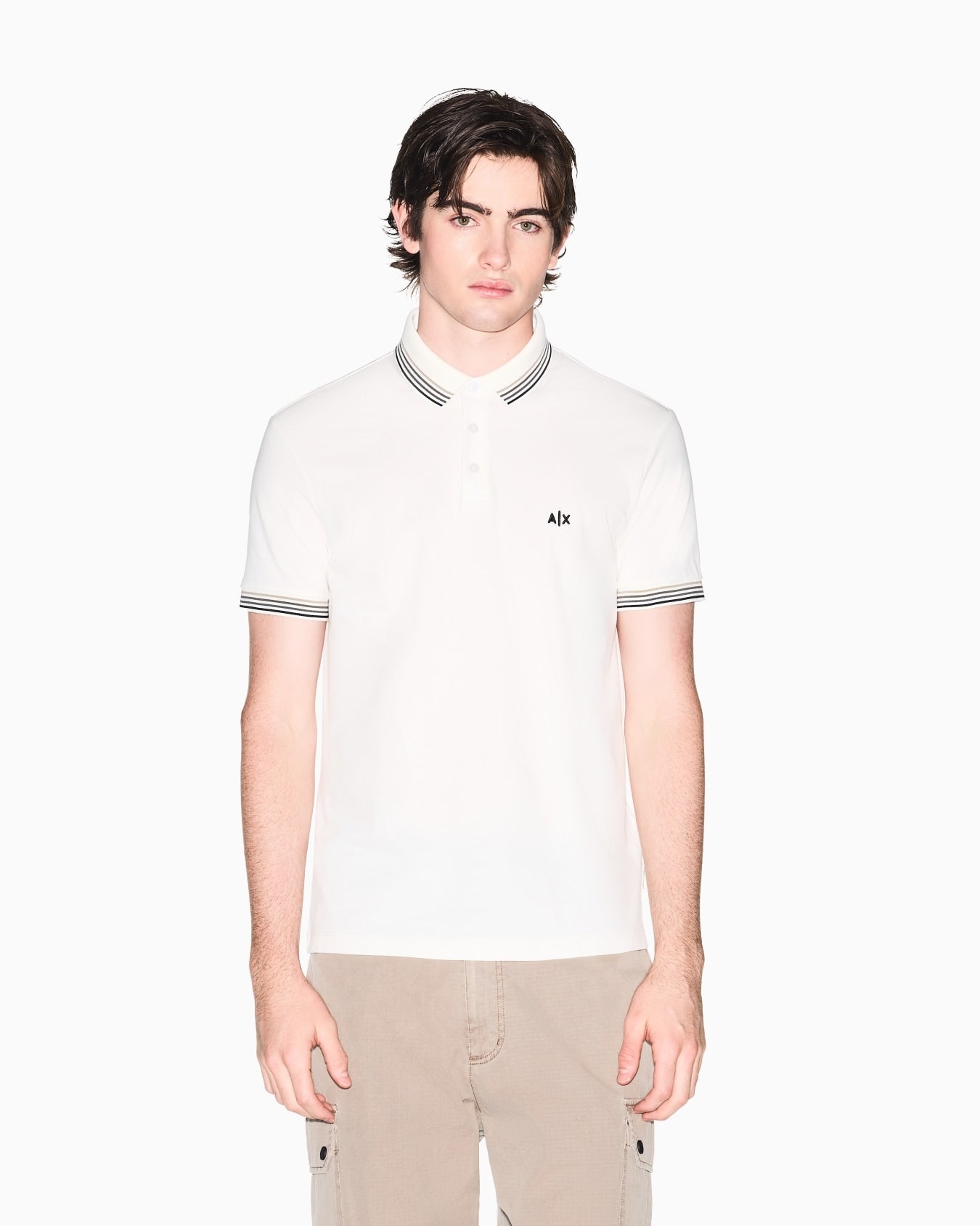 Armani Exchange Polo Classica in Piquet di Cotone Traspirante