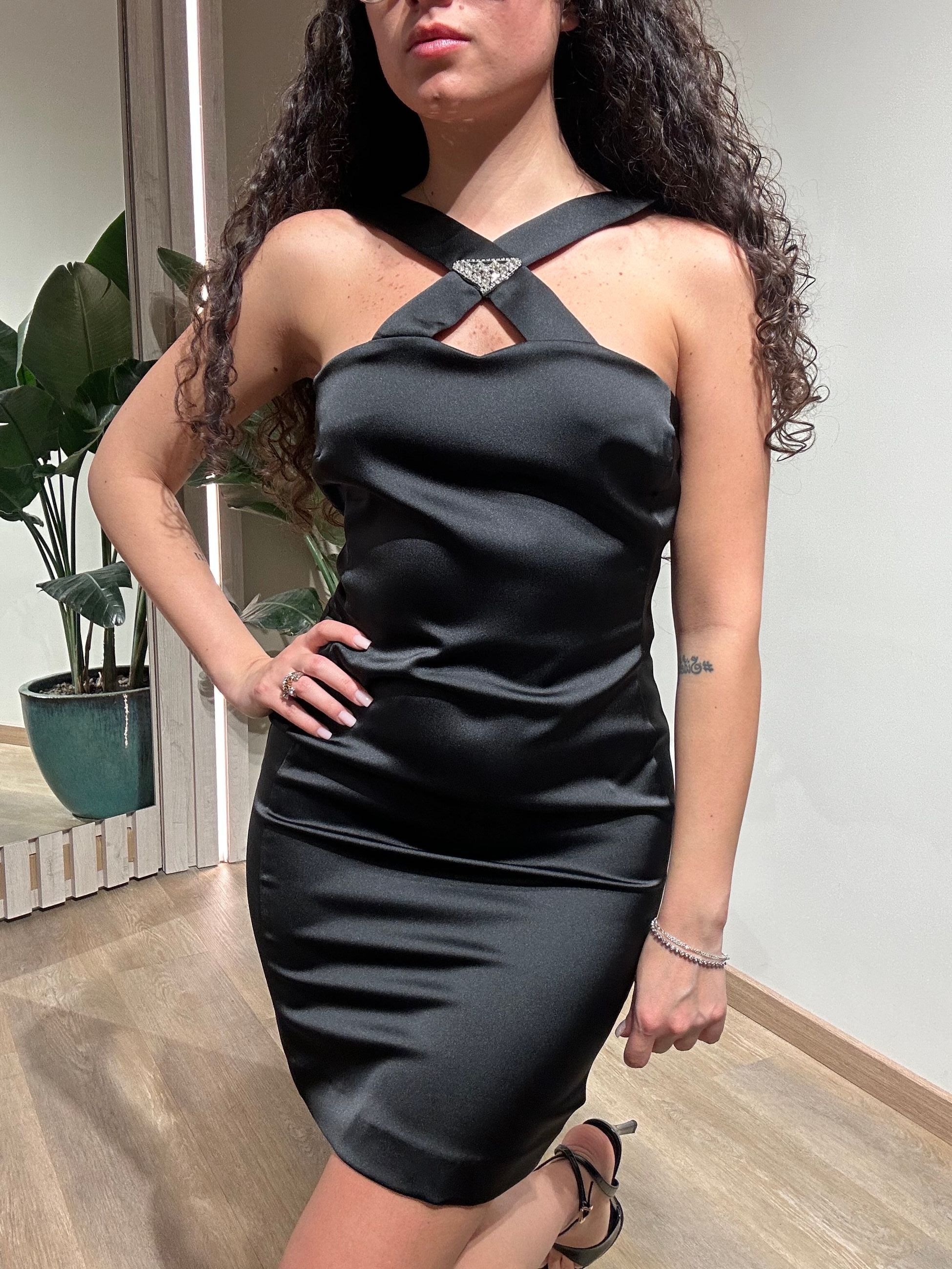 Vicolo Abito con Spalline Incrociate Nero