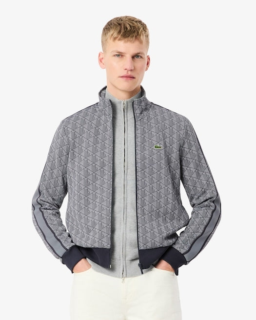 Lacoste Felpa in Jacquard con Cerniera  Paris Grigio