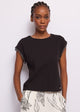 Gaudi Jeans T-shirt Nera con Frange Gioiello