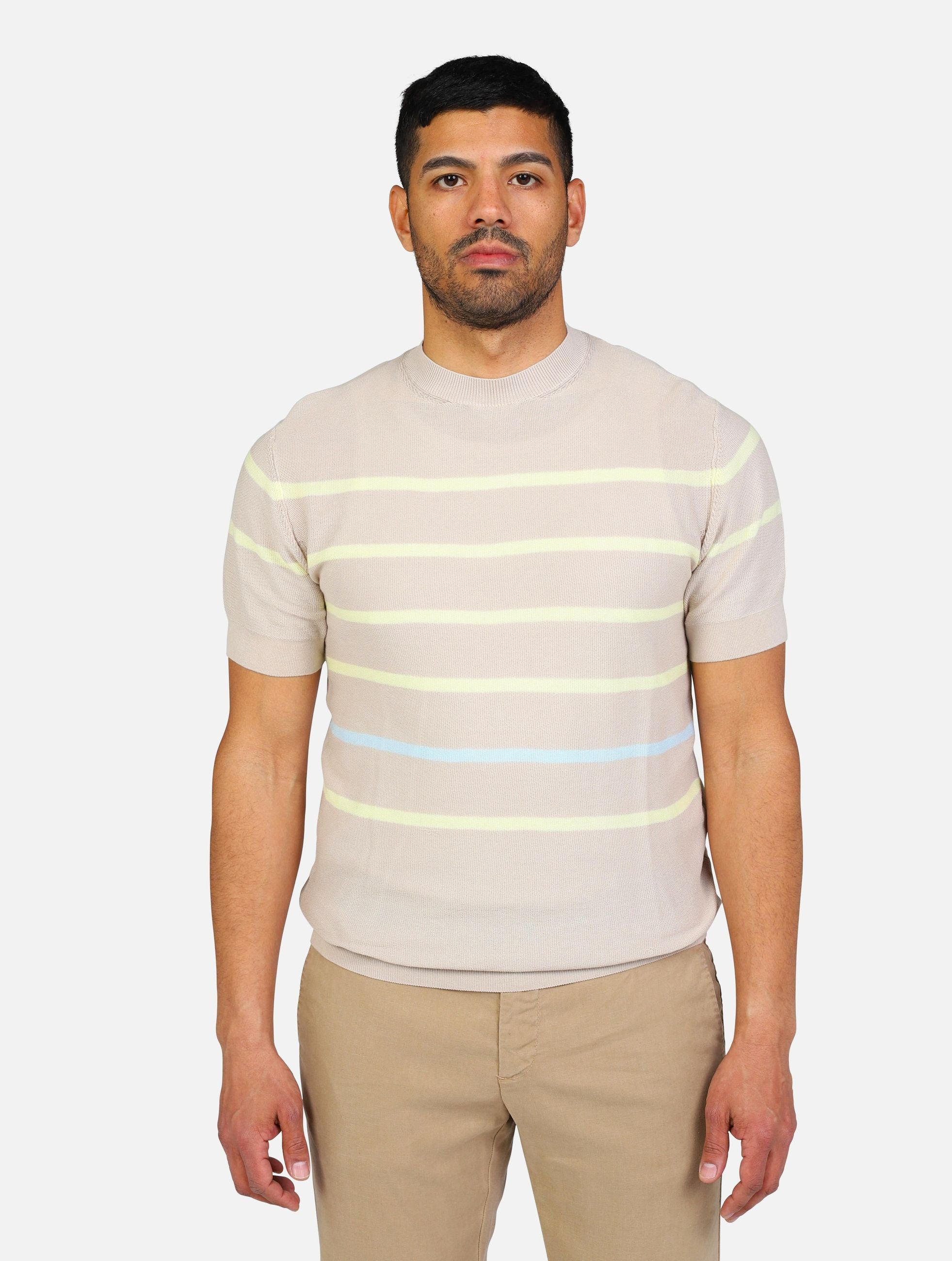 OVER/D Maglia in Cotone Fantasia Righe