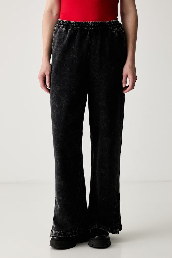 Karll Lagerfeld Jeans Pantaloni in Felpa Effetto Lavato Relaxed Fit Nero