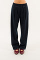 Kontatto Pantaloni Gessati Wide-Leg con Pinces Blu