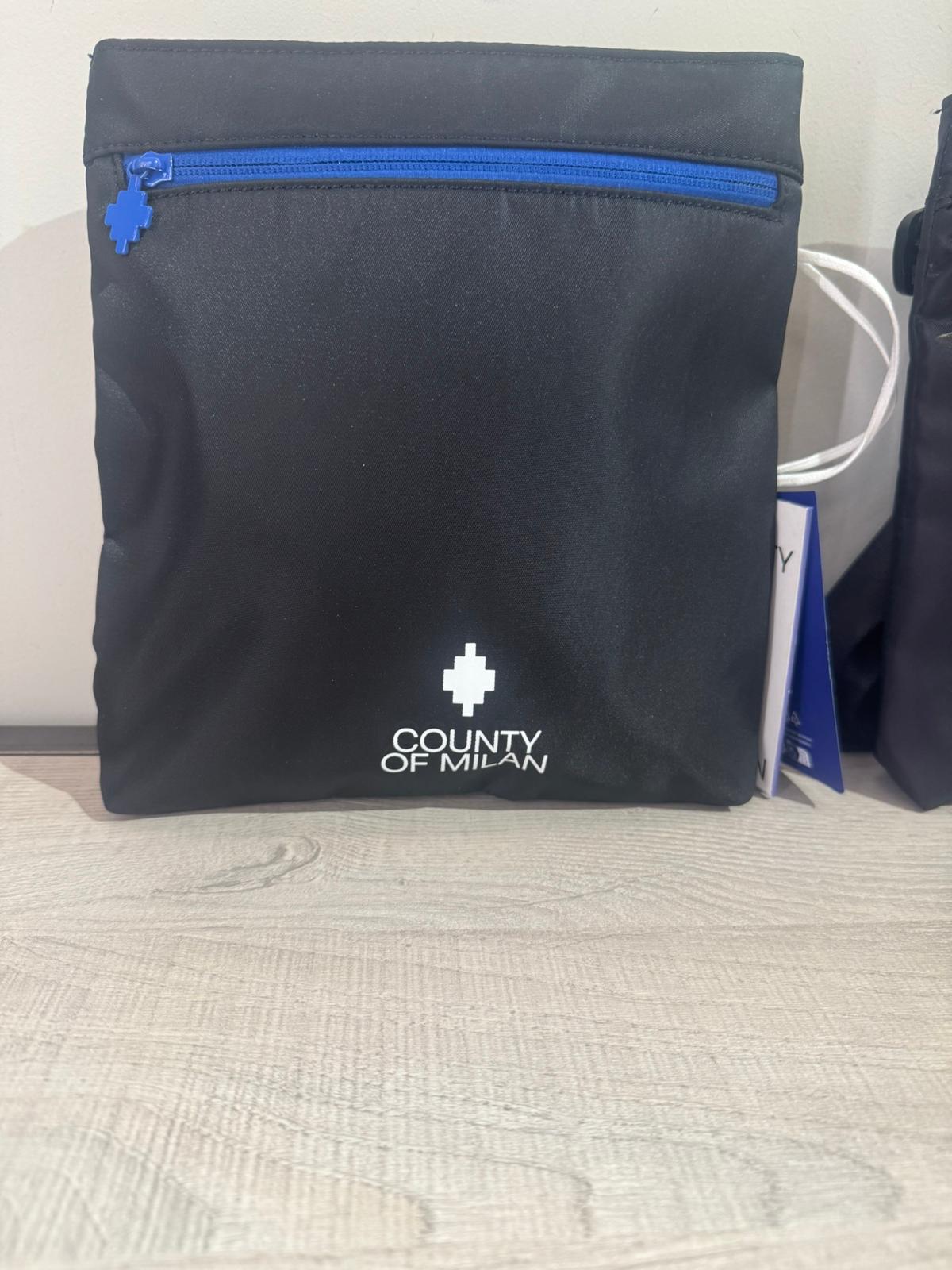 Marcelo Burlon Borsa a Tracolla "County of Milan" con Stampa "Wings" Sfumata Nero