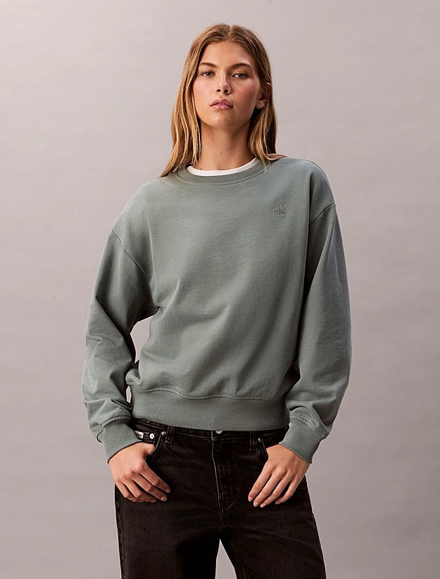 Calvin Klein Jeans Felpa con Monogramma dal Taglio Relaxed