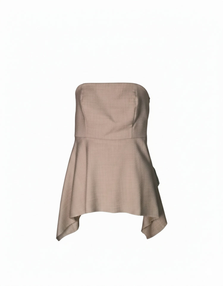 Vicolo Top a Fascia Taglio Vivo Elastico Dietro