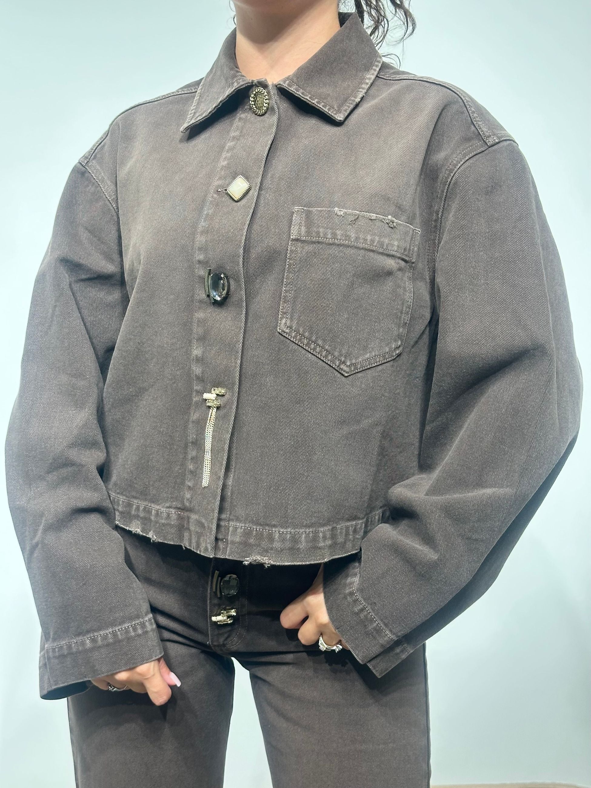 Vicolo Giacca in Jeans Marrone